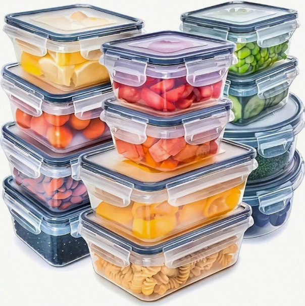 12 Pack Food Storage Containers With Airtight Lids, Meal Prep Containers, Lunch Office Meal For Freezer And Dishwasher.（food-grade PP）